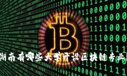 湖南有哪些大学开设区块链专业？
